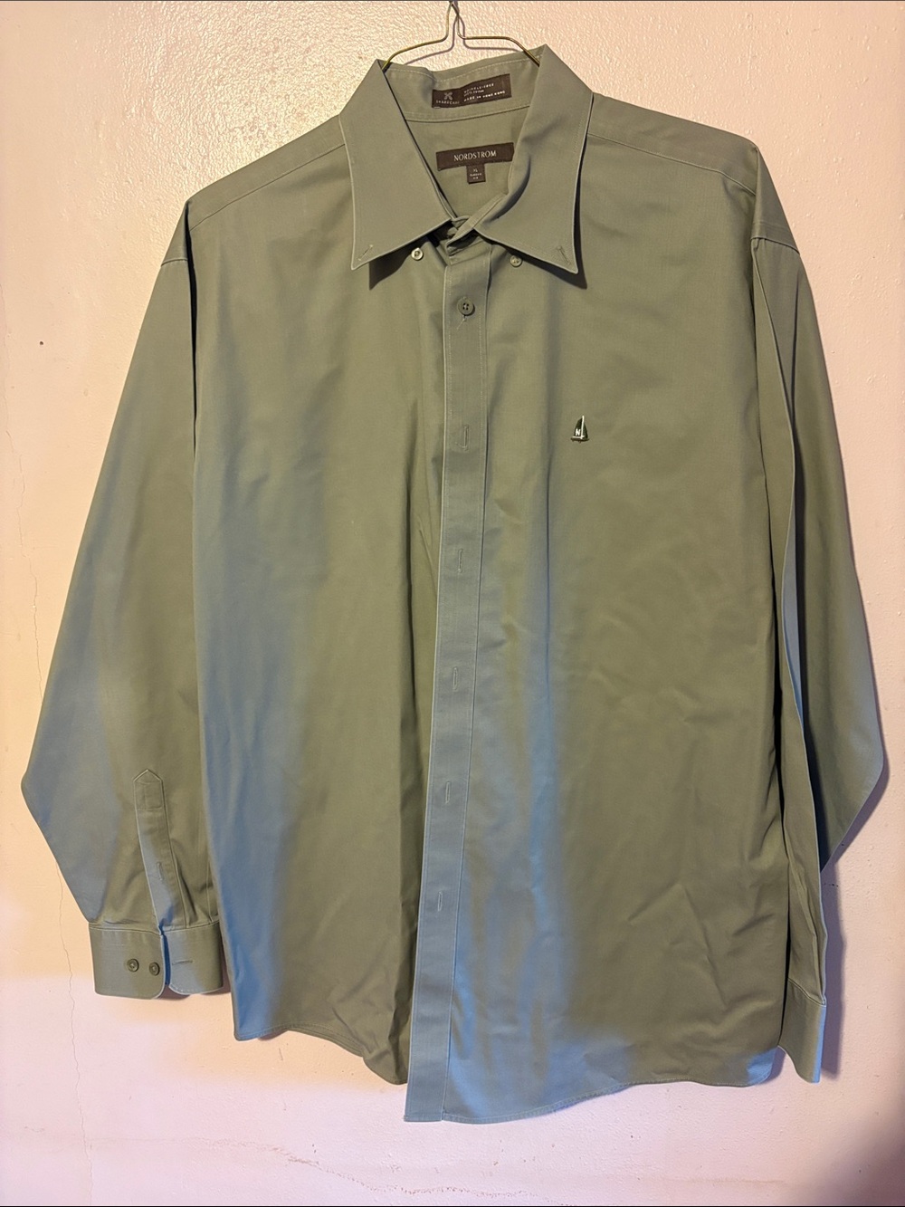 Nordstrom Men's Sage Green Long Sleeve Dress Shirt